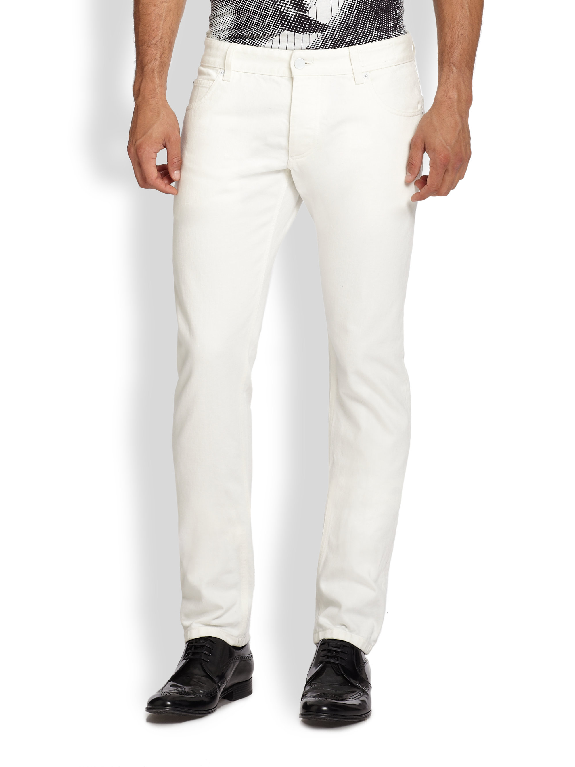 Lyst - Dolce & Gabbana Stretch Denim Jeans in White for Men