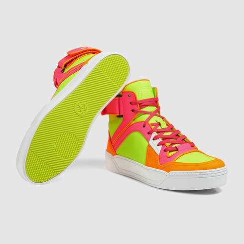 Gucci New Basketball Neon High-top Sneaker in Green | Lyst