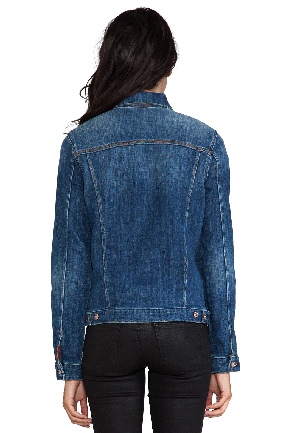 7 For All Mankind Classic Denim Jacket in Navy in Blue - Lyst