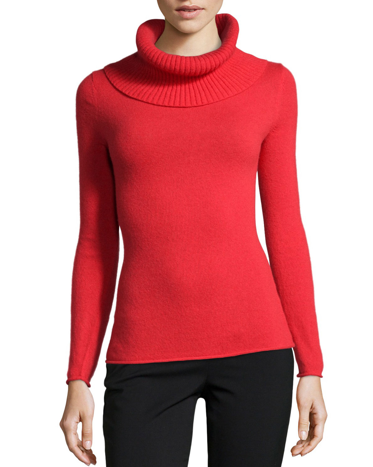 Lyst - Lafayette 148 New York Cashmere-Blend Excelsior Cowl-Neck ...