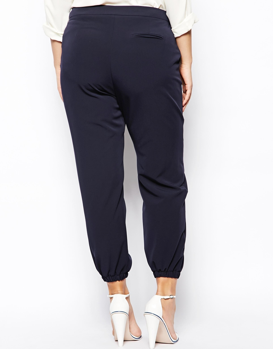 Lyst - Asos Trouser With Elastic Cuff in Blue