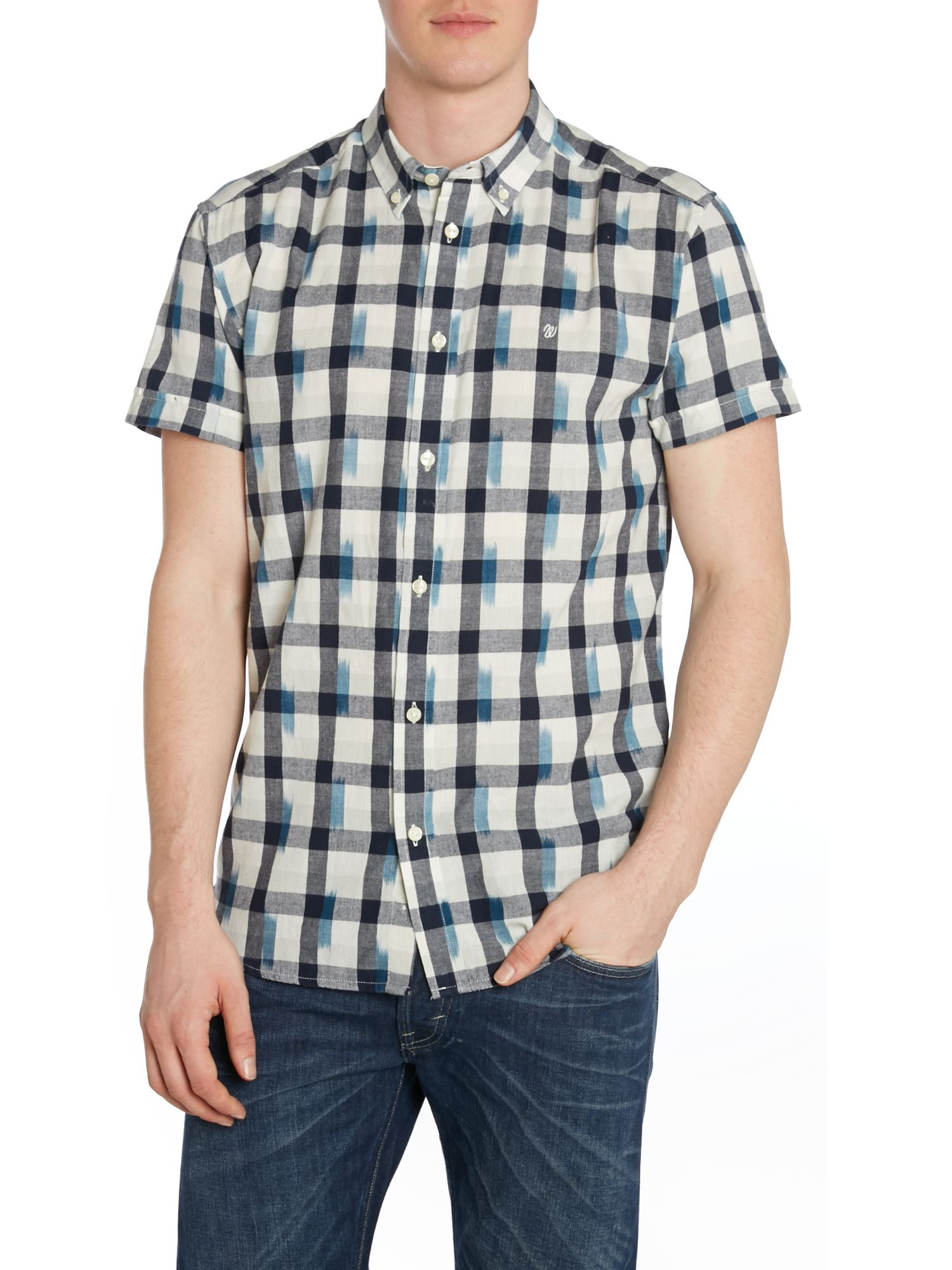 Wrangler Classic Fit Short Sleeve Shirt in Blue for Men | Lyst