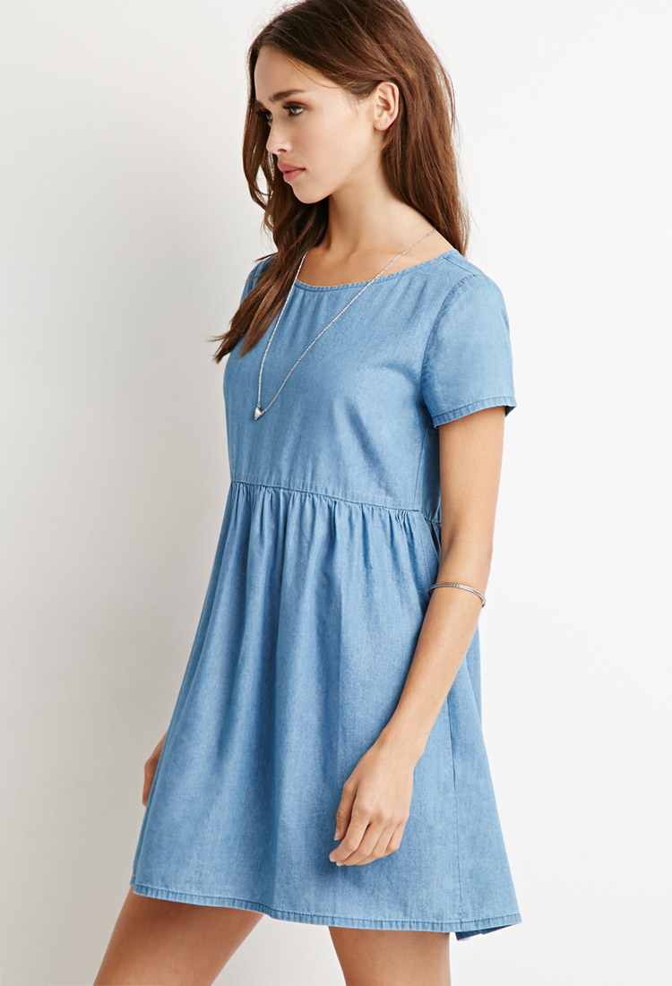 blue baby doll dress