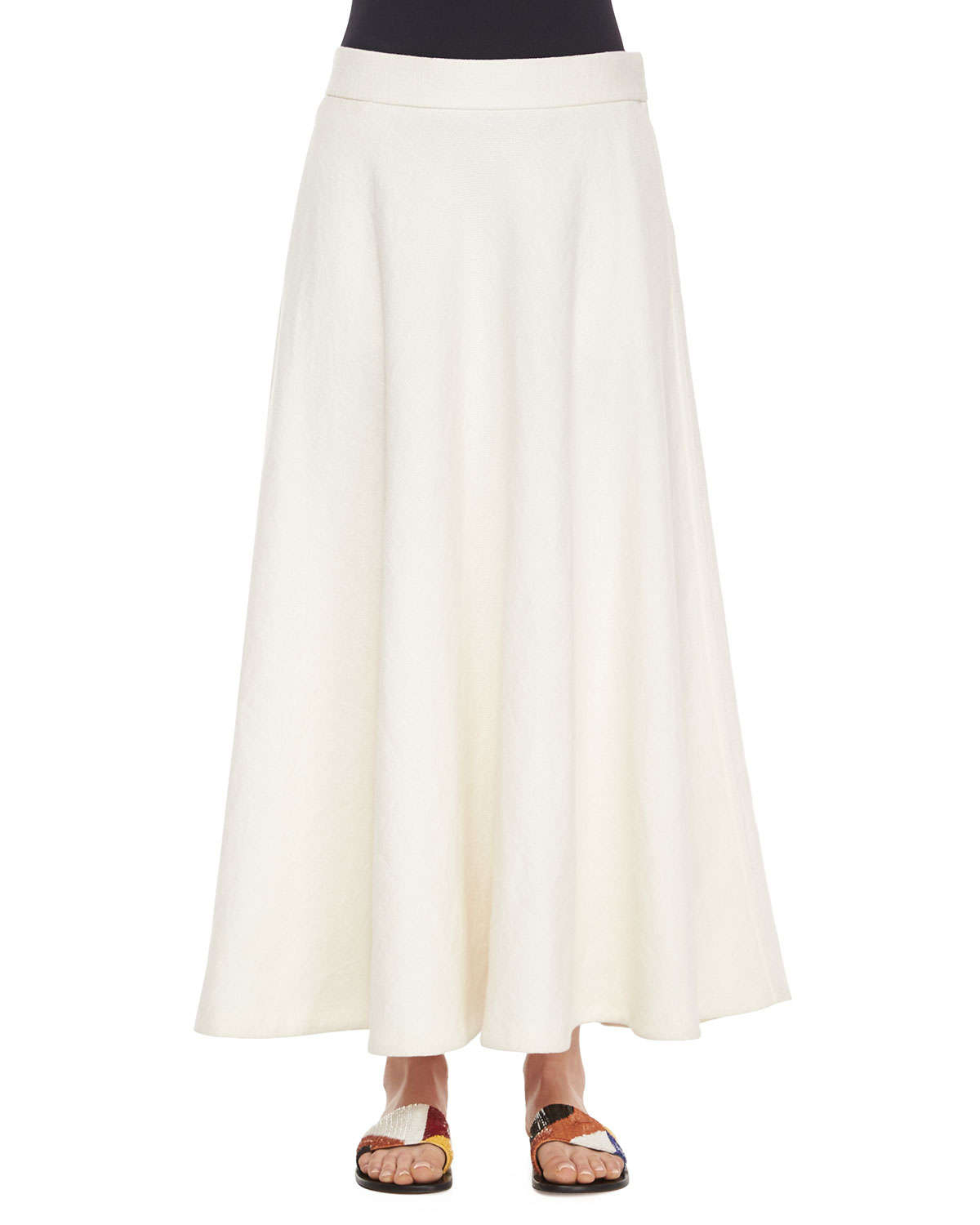 Lyst - The Row Linen Long Circle Skirt in White