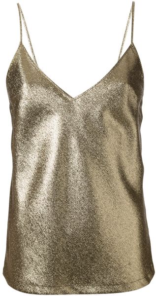Max Mara Shiny Vest Top in Gold (metallic) | Lyst