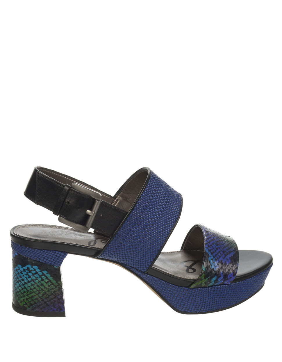 Sam edelman Keira Leather Open-toe Platform Sandals in Blue | Lyst