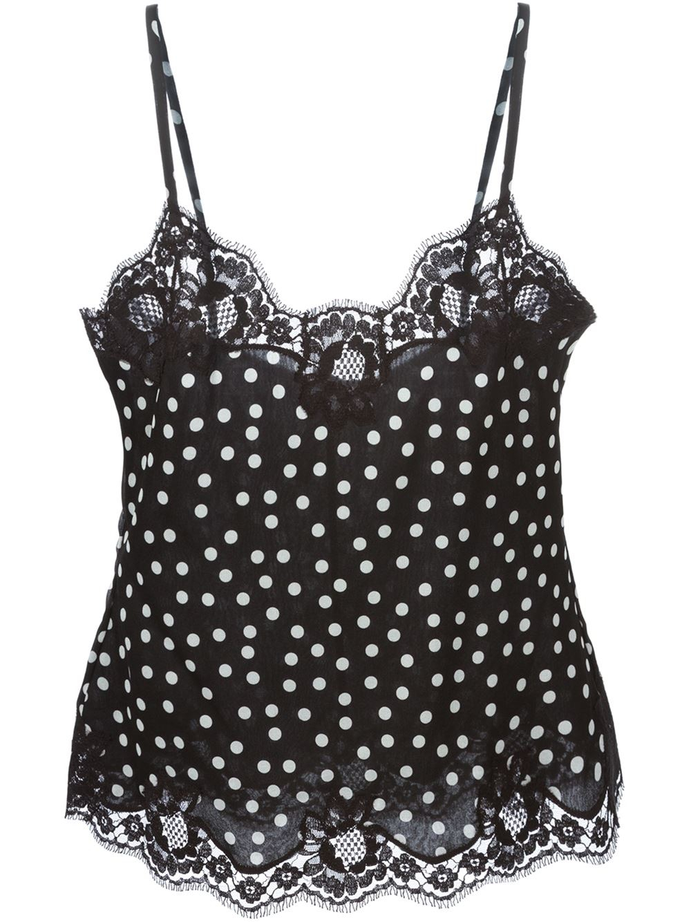 Lyst - Dolce & Gabbana Polka Dot Print Camisole in Black
