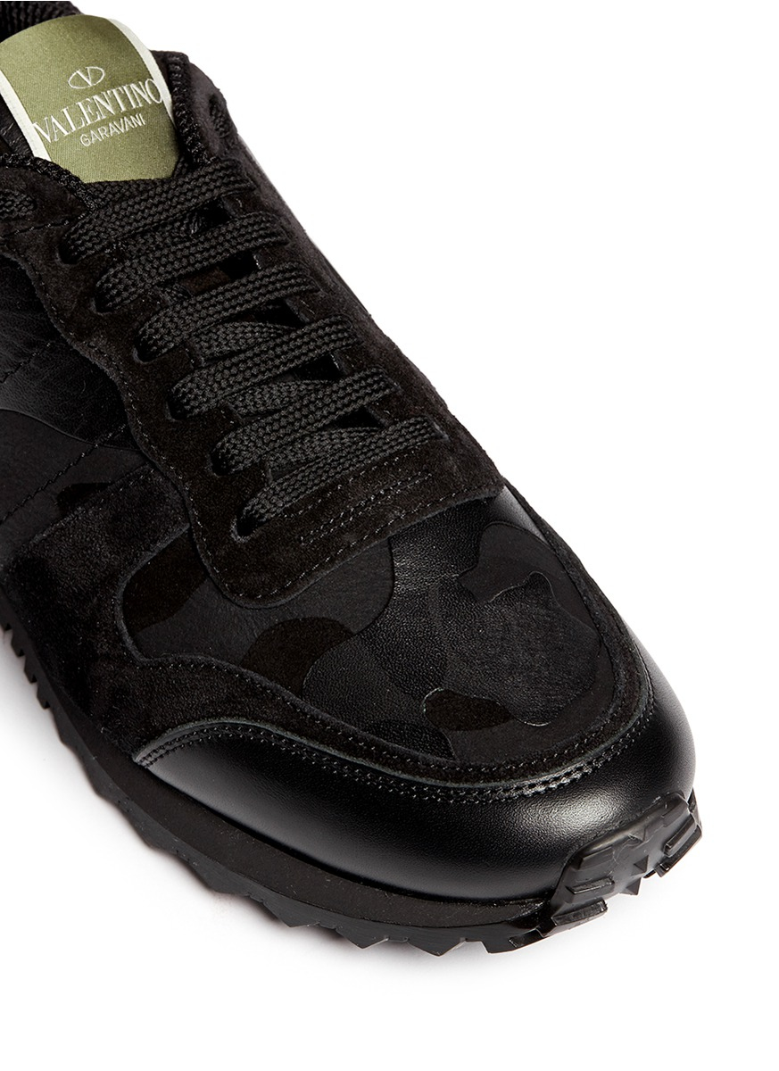 Valentino camouflage-print leather and suede sneakers Valentino camouflage-print leather and suede sneakers