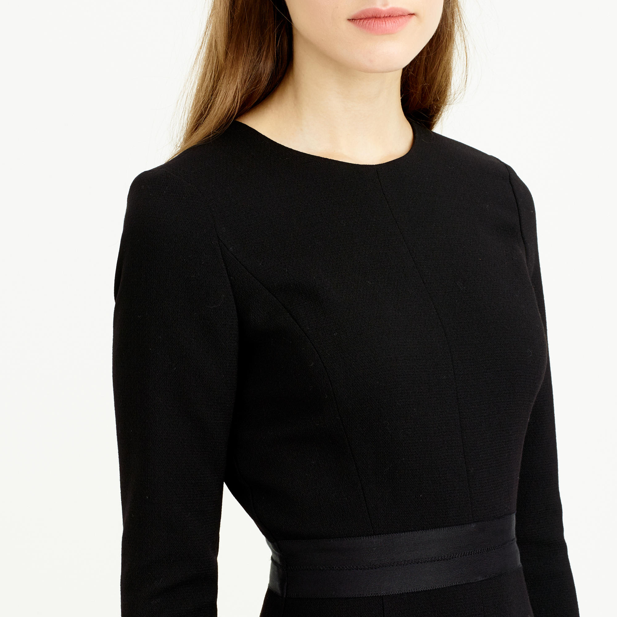 black wool crepe dress