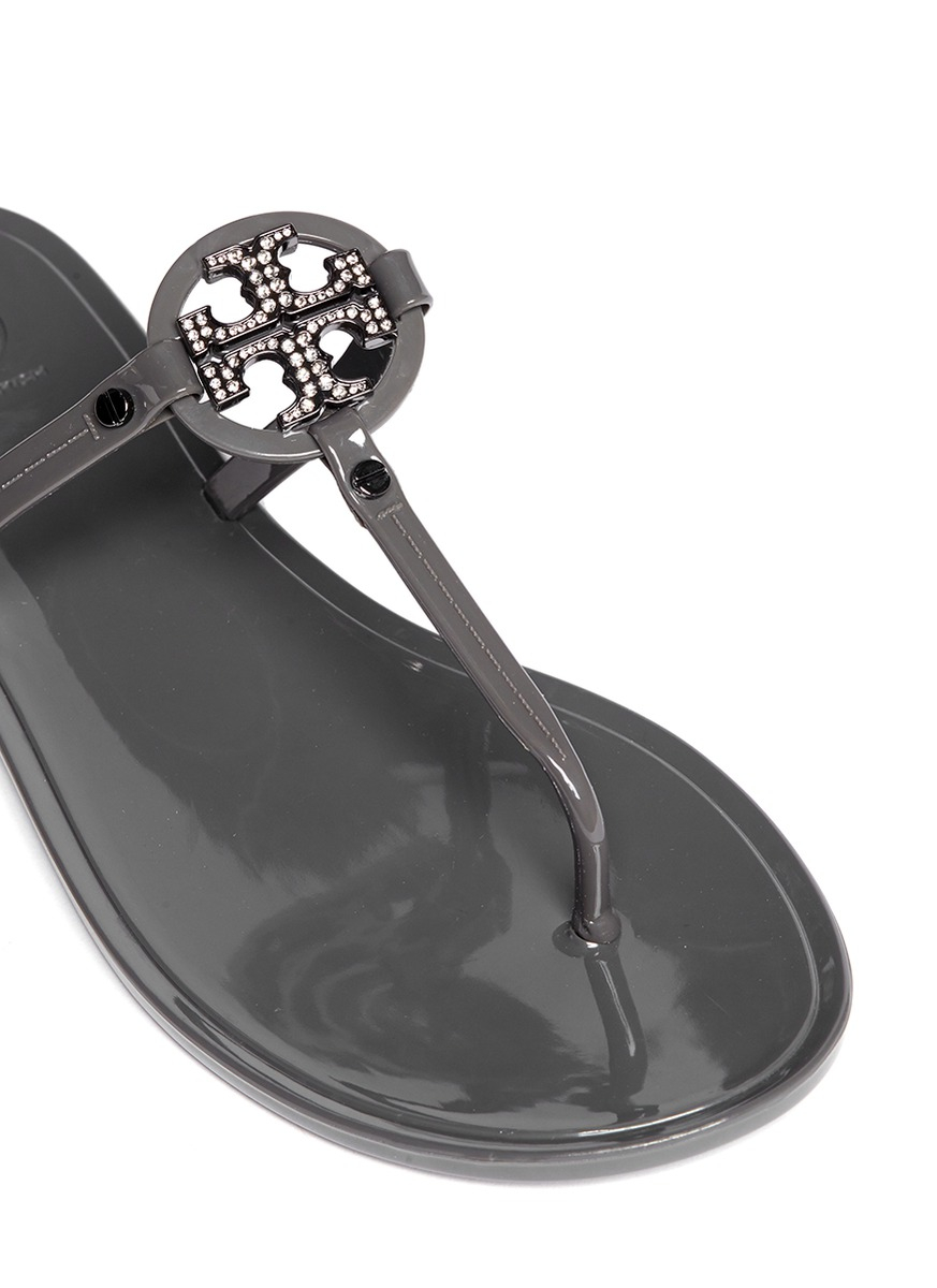 Lyst - Tory Burch 'Mini Miller' Jelly Thong Sandals in Gray
