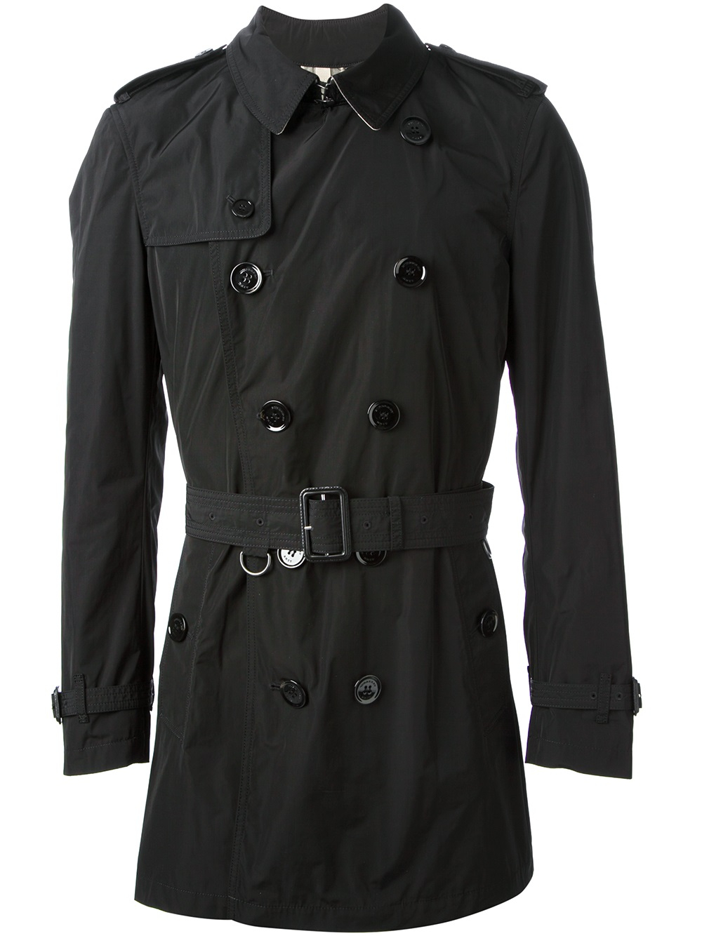 Burberry Brit Mid Length Trench Coat in Black for Men | Lyst