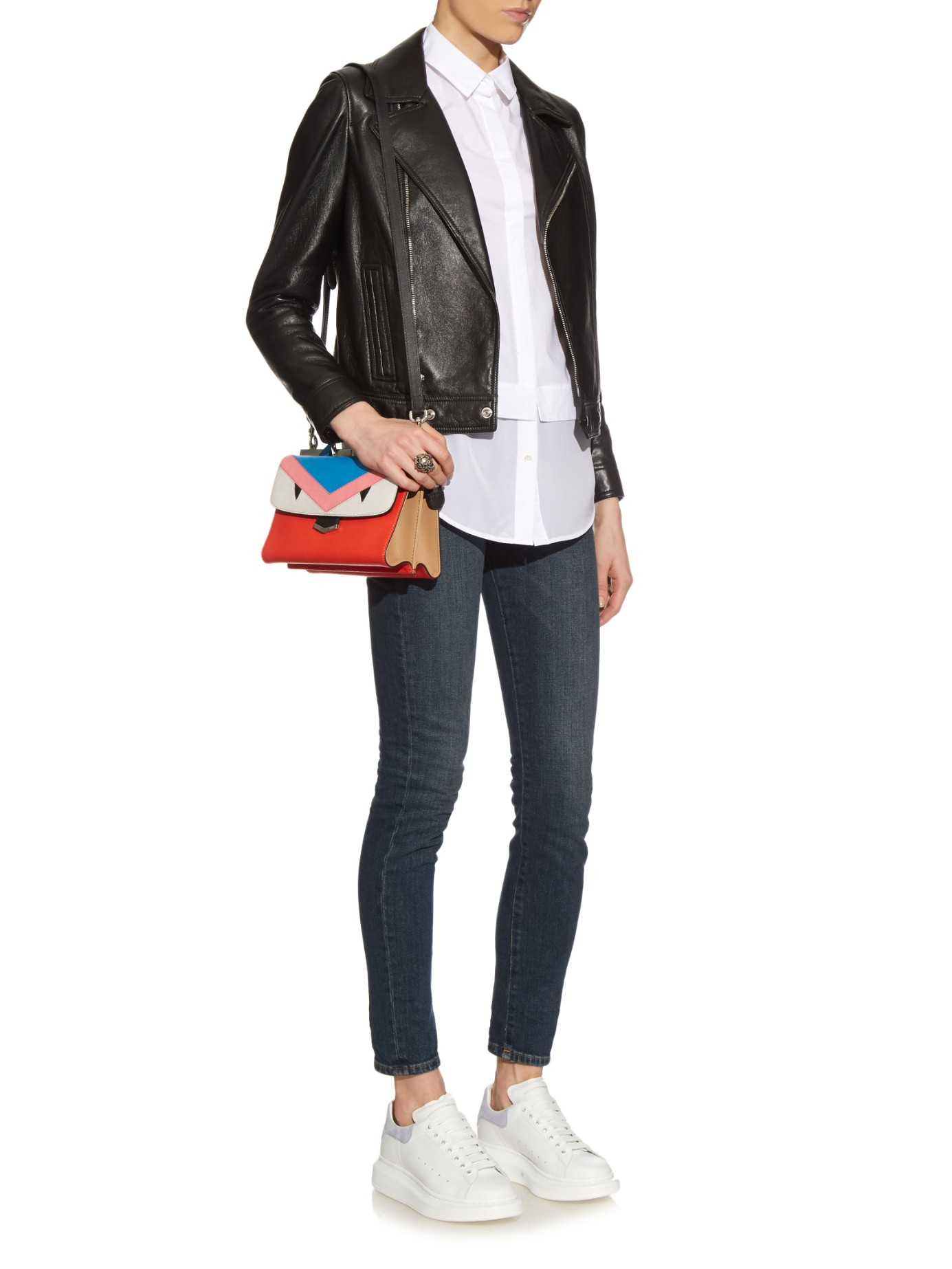 alexander mcqueen show leather trainers