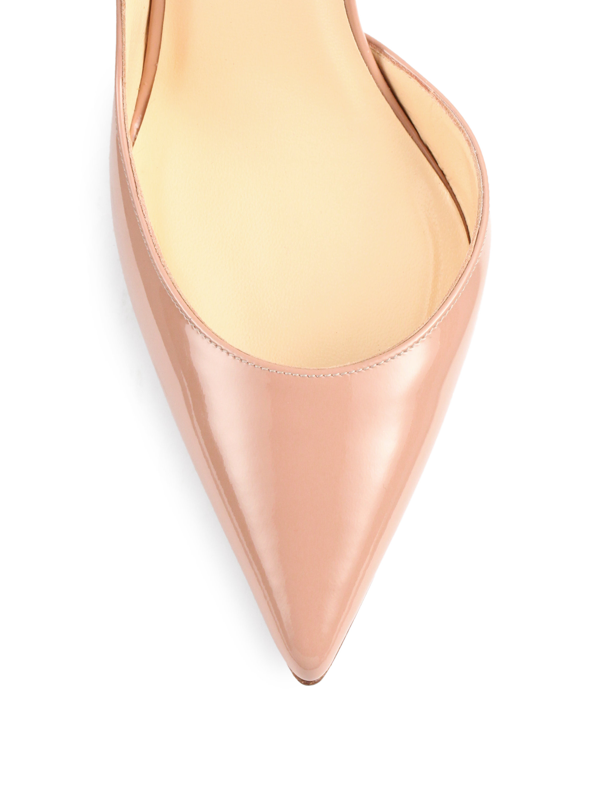 christian louboutin round-toe d\u0026#39;Orsay pumps Pink patent leather ...