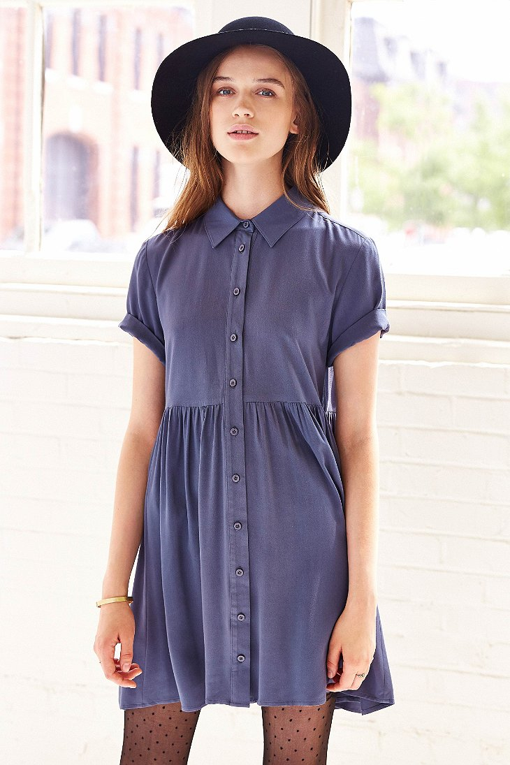 Lyst Bdg Babydoll Shirtdress in Blue