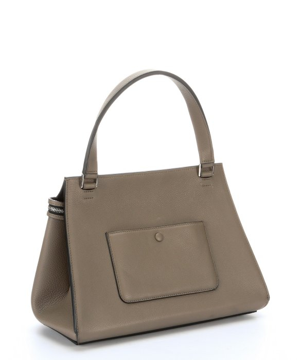 Cline Grey Pebbled Leather \u0026#39;Edge\u0026#39; Satchel Bag in Gray (grey) | Lyst  