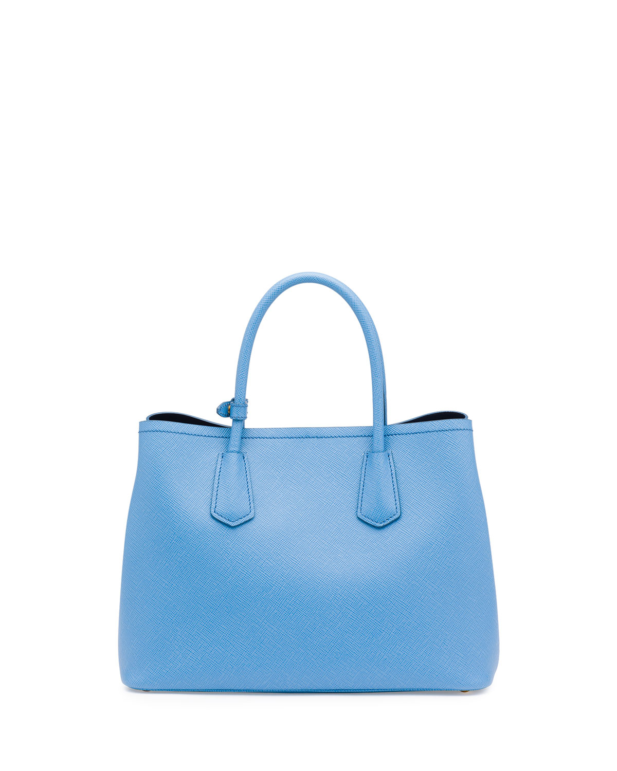 prada saffiano lux tote light pink - Prada Saffiano Cuir Double Small Tote Bag in Blue (MARE/BLUETTE ...