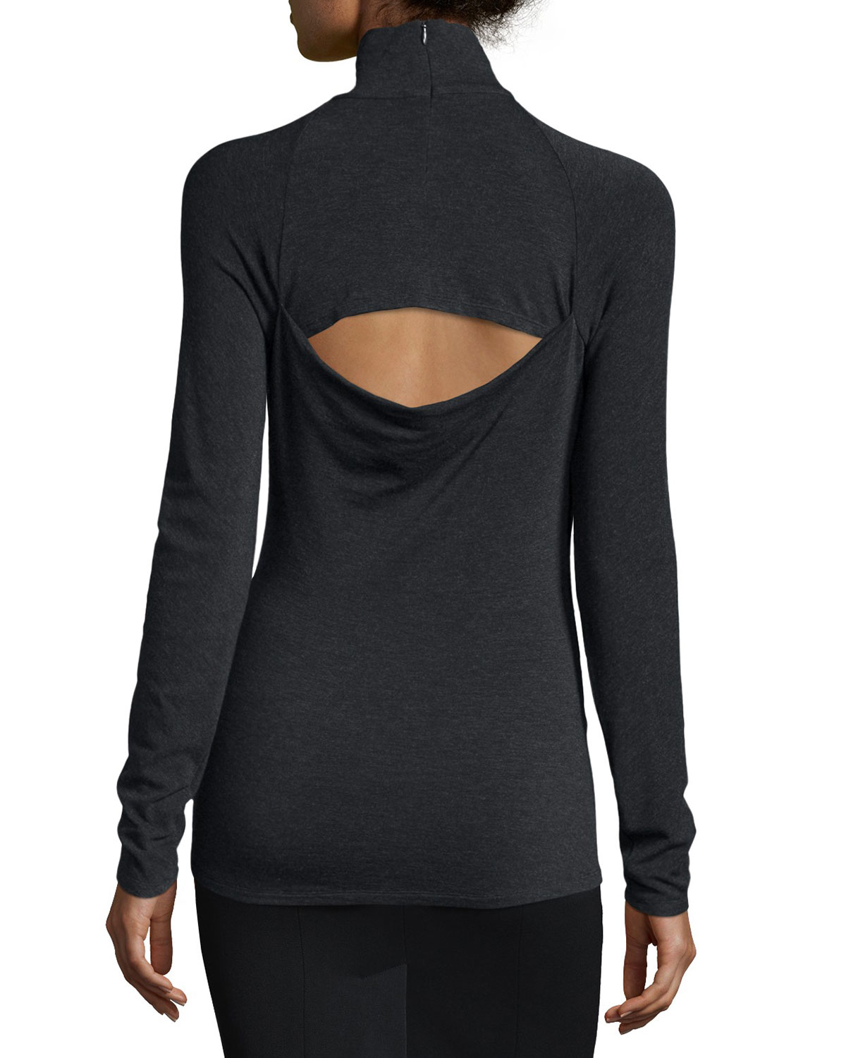 Lyst Donna Karan Turtleneck Sweater Wslash Detail In Black