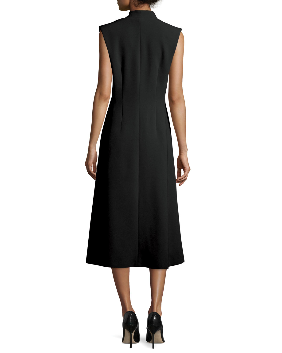 Escada Double-breasted Sleeveless Coat Dress in Black | Lyst