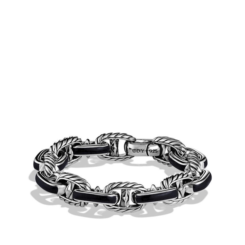 David Yurman Maritime Anchor Link Bracelet With Black Onyx In Gallery