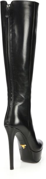 prada knee high platform boots