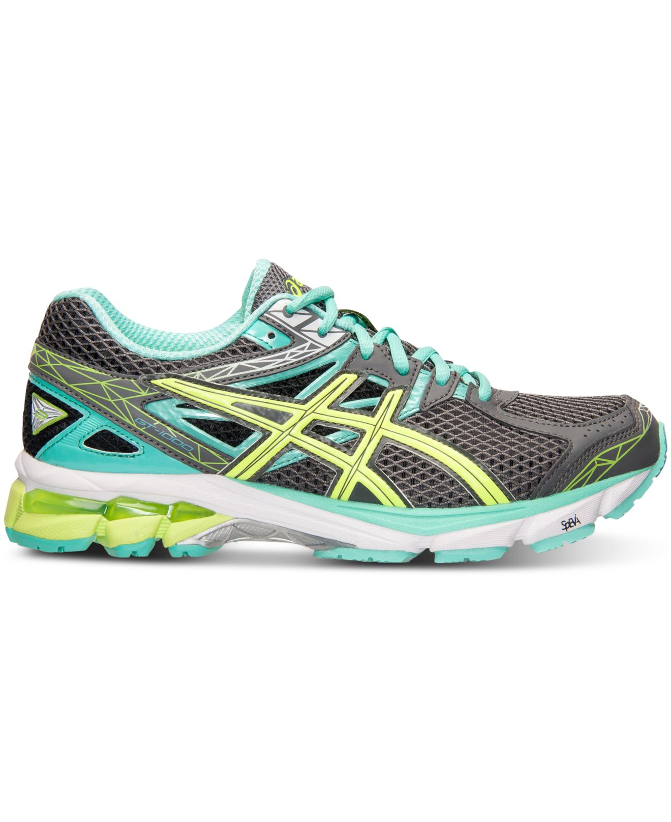 Lyst Asics Womens Gt 1000 3 Wide Width Running Sneakers From Finish Line In Green 4977