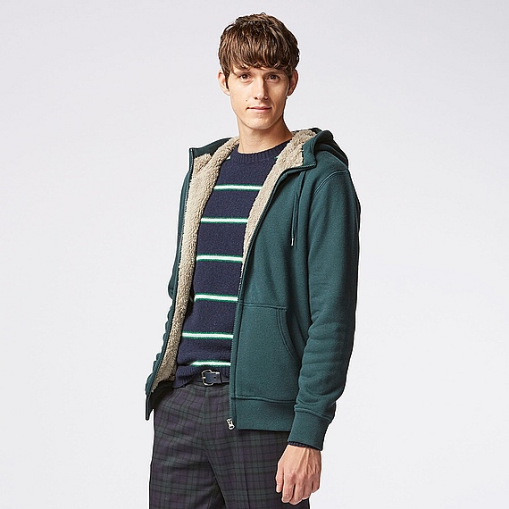 uniqlo sweat full zip long sleeve hoodie