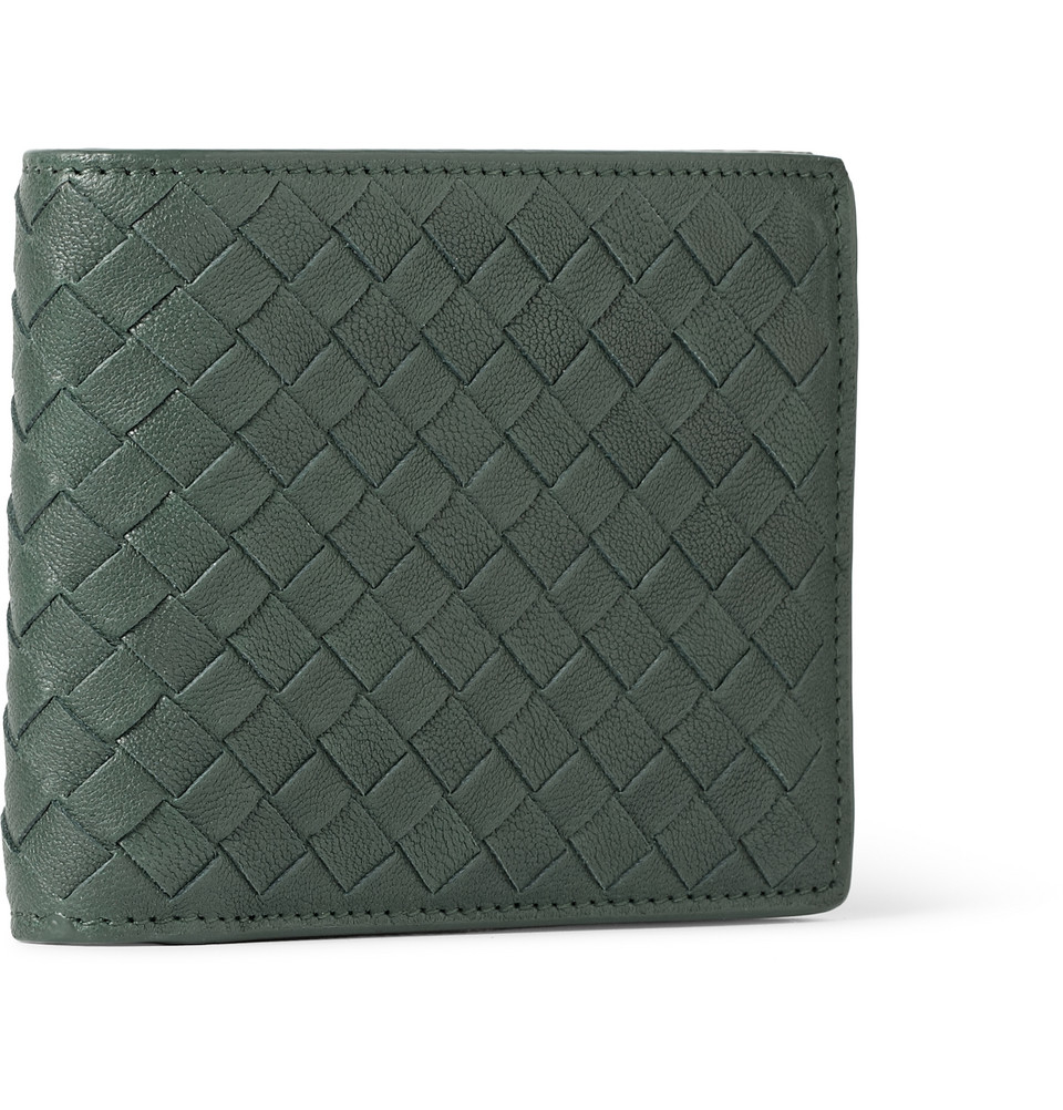 Lyst - Bottega Veneta Intrecciato Leather Billfold Wallet in Green for Men