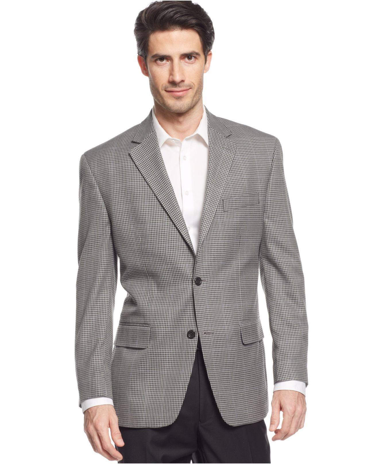 Michael kors Michael Black And Grey Check Sport Coat in Black for Men ...