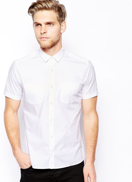 Hugo Boss Hugo By Shirt With 2 Pockets In Short Sleeve in White for Men ...