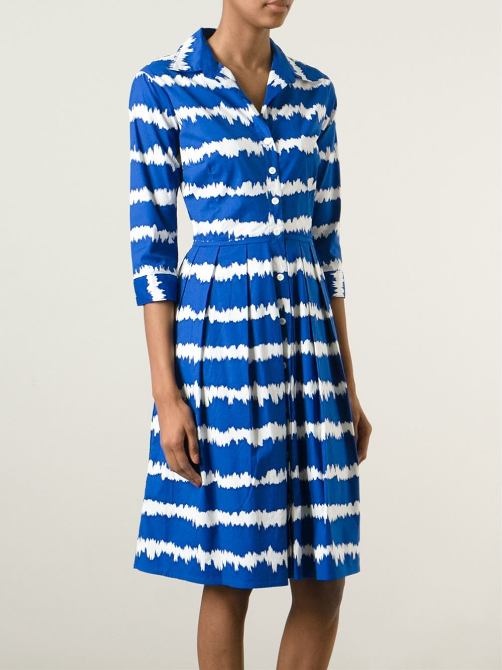 Samantha sung Audrey Stretch-Cotton Dress in Blue  Lyst