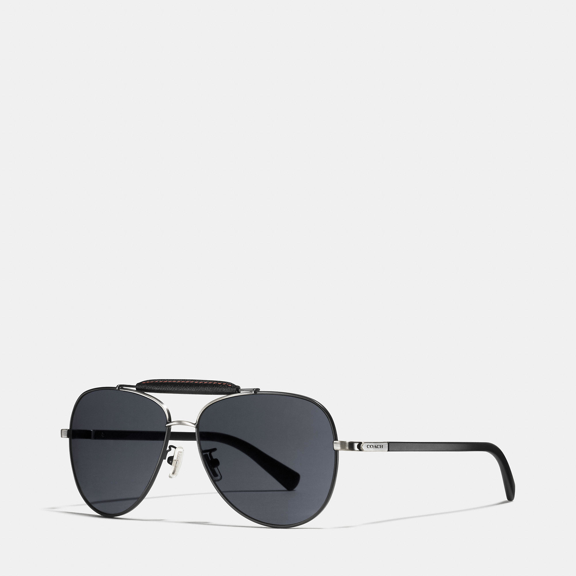 Coach Leather Aviator Sunglasses in Metallic for Men | Lyst