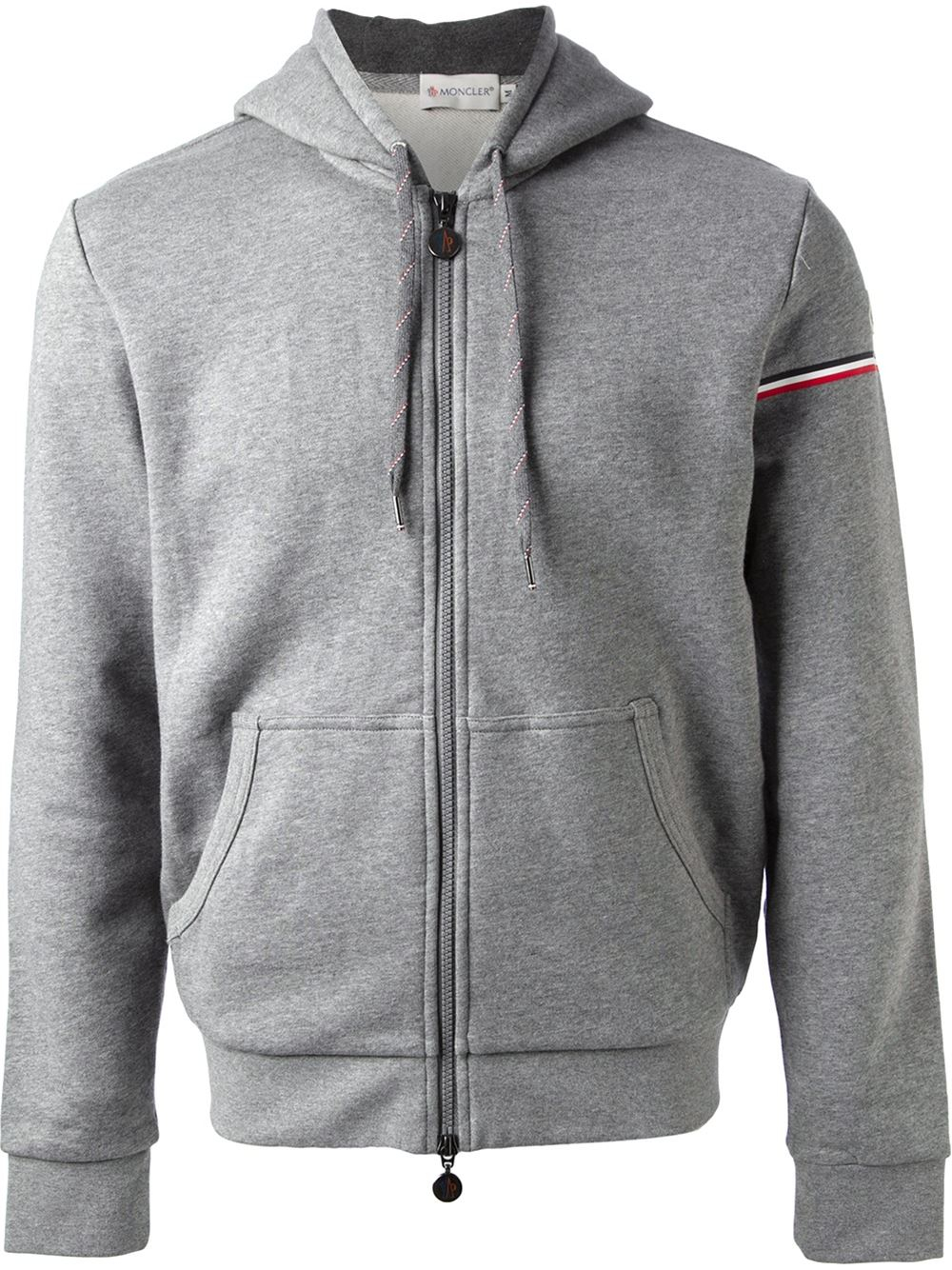 moncler zip hoodie grey