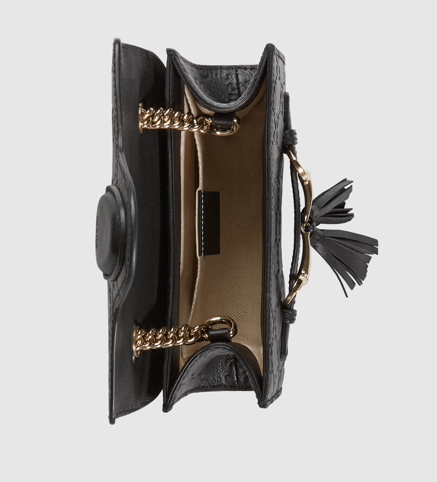 Gucci Emily Mini Ssima Leather Shoulder Bag in Black | Lyst