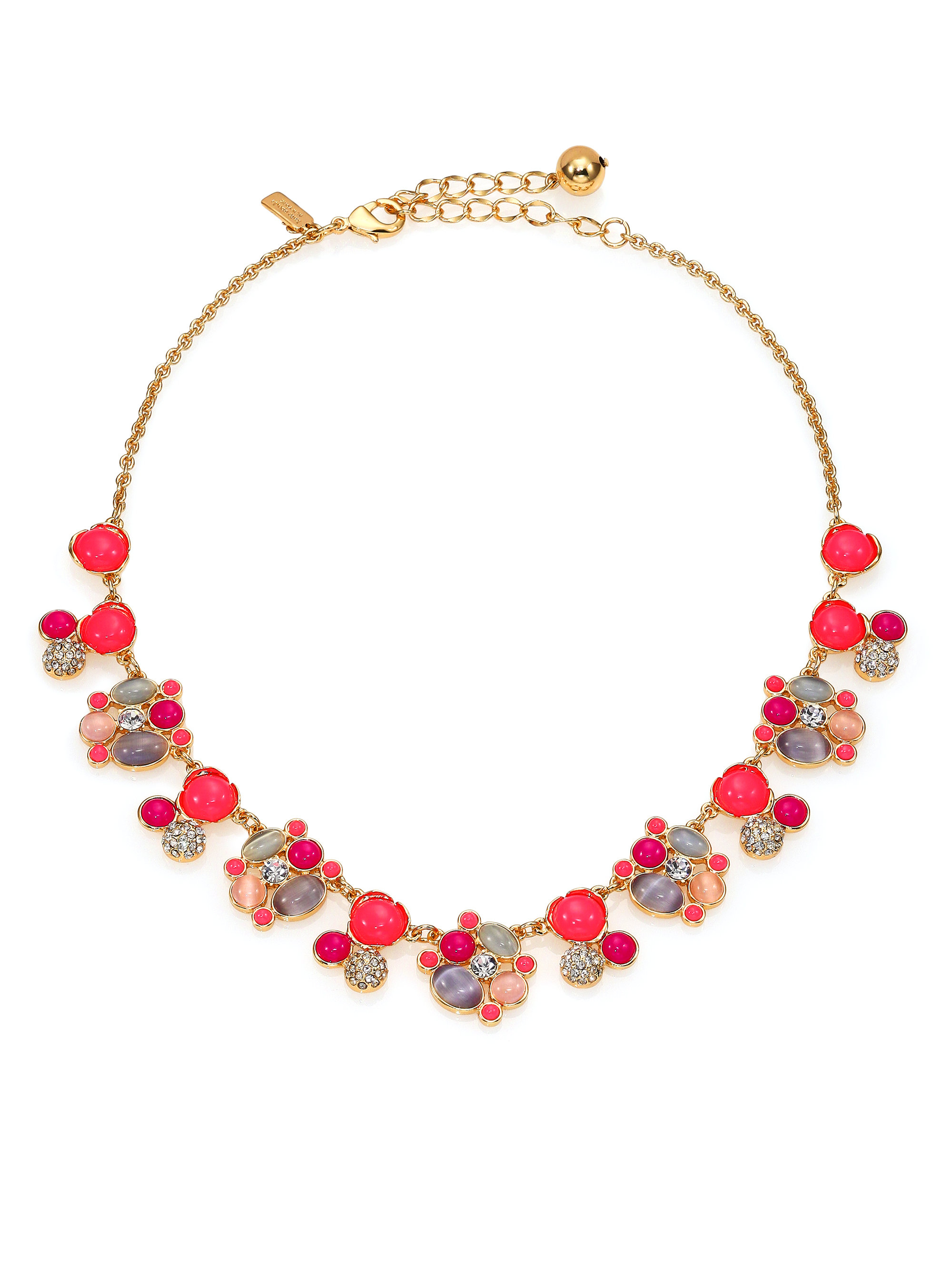 Kate spade new york Bashful Blossom Cluster Necklace in Metallic | Lyst