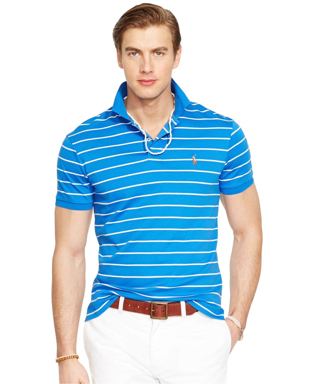 Lyst - Polo Ralph Lauren Striped Pima Soft-touch Polo Shirt for Men