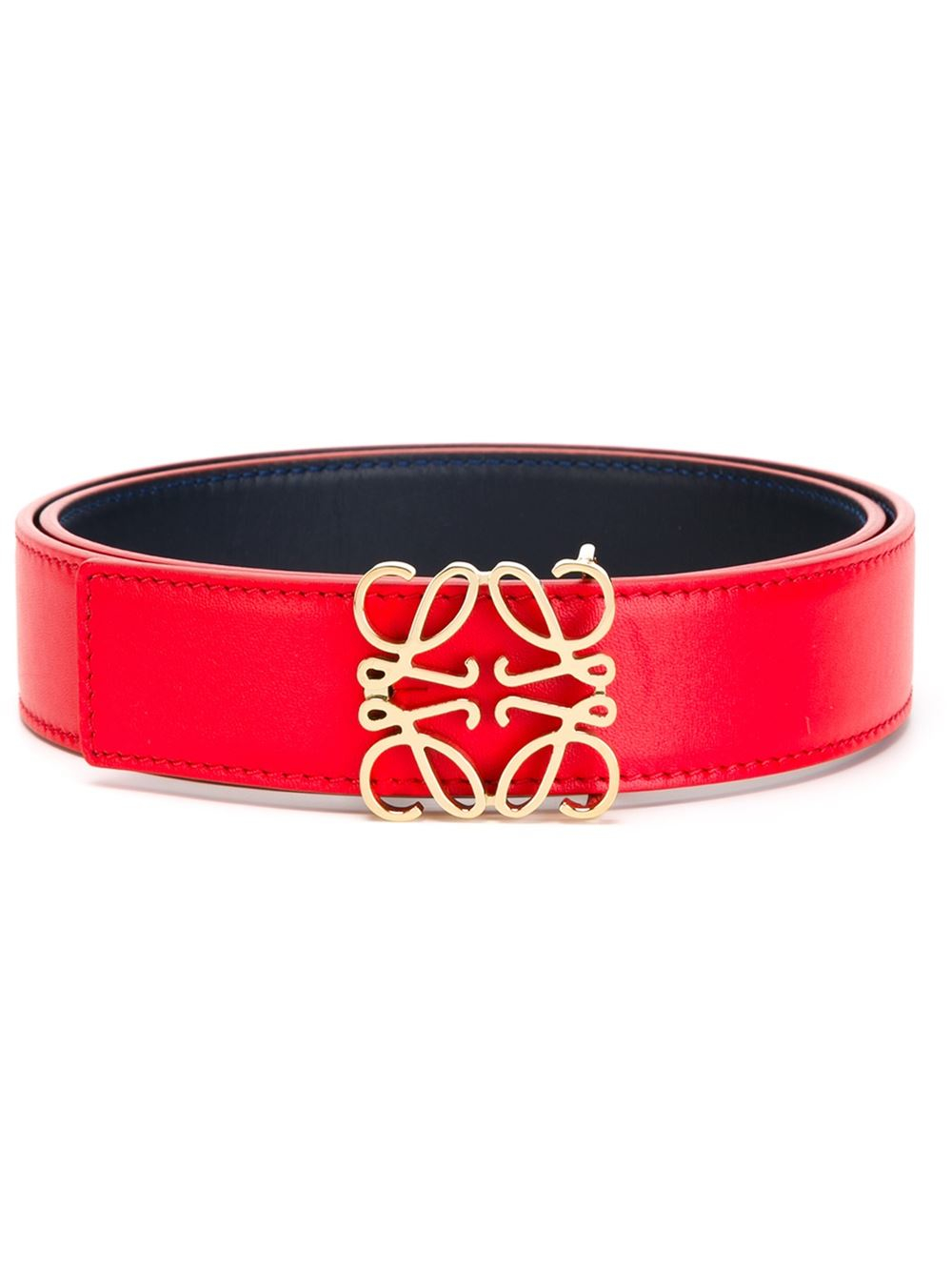 Lyst - Loewe Logo Buckle Belt in Red for Men