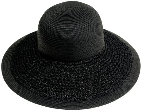 J.crew Textured Summer Straw Hat in Black | Lyst
