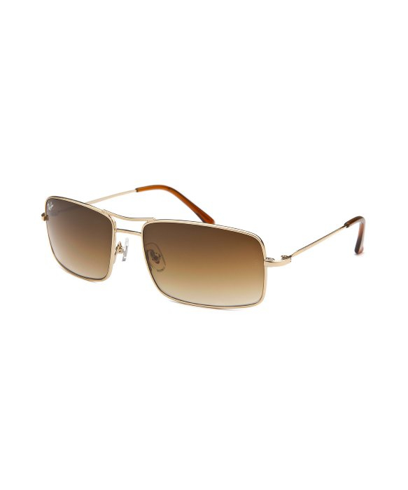 Lyst Ray Ban Men S Rectangle Gold Tone Brown Gradient