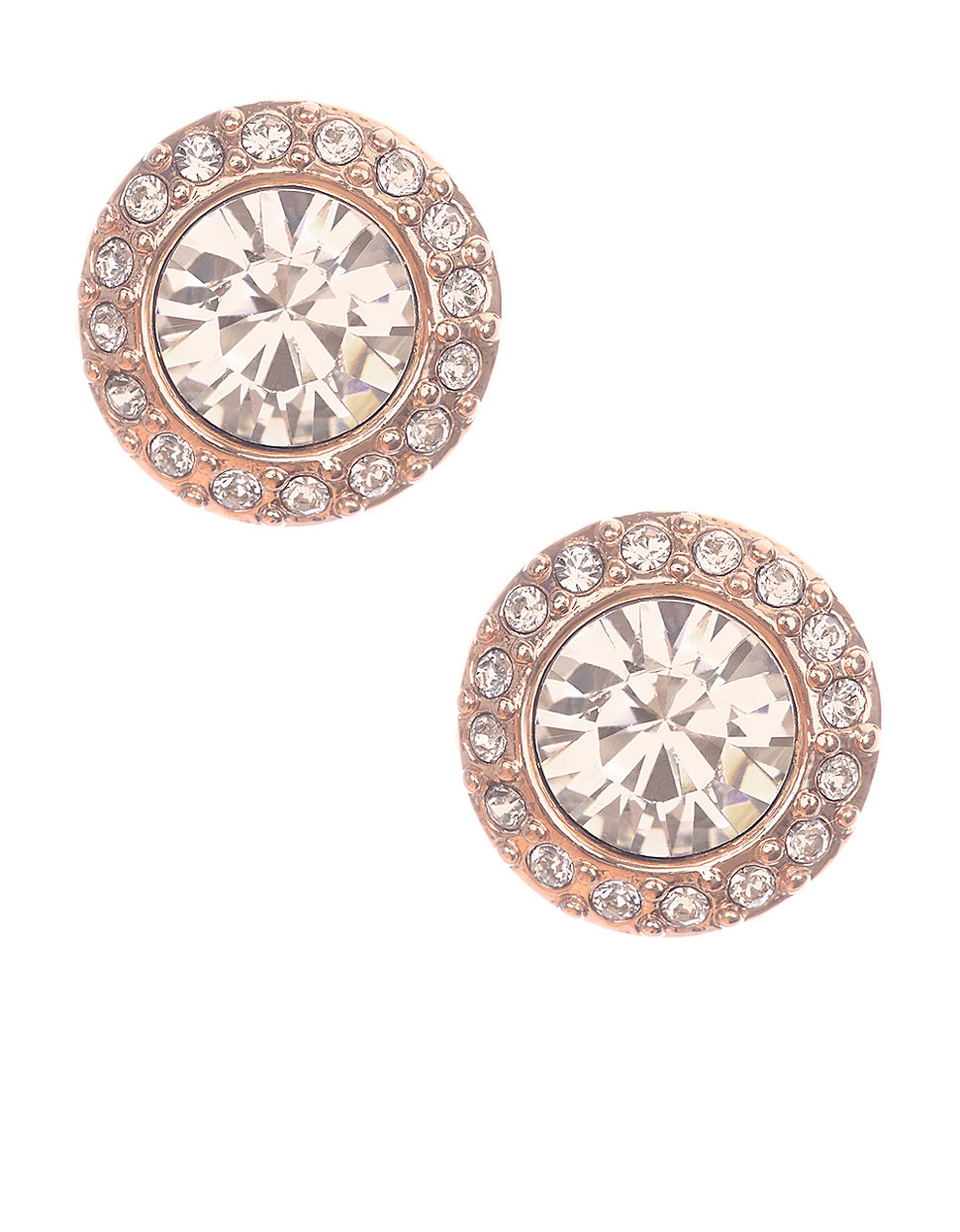 Lyst Givenchy Rose Goldtone And Swarovski Crystal Stud Earrings In Gallery