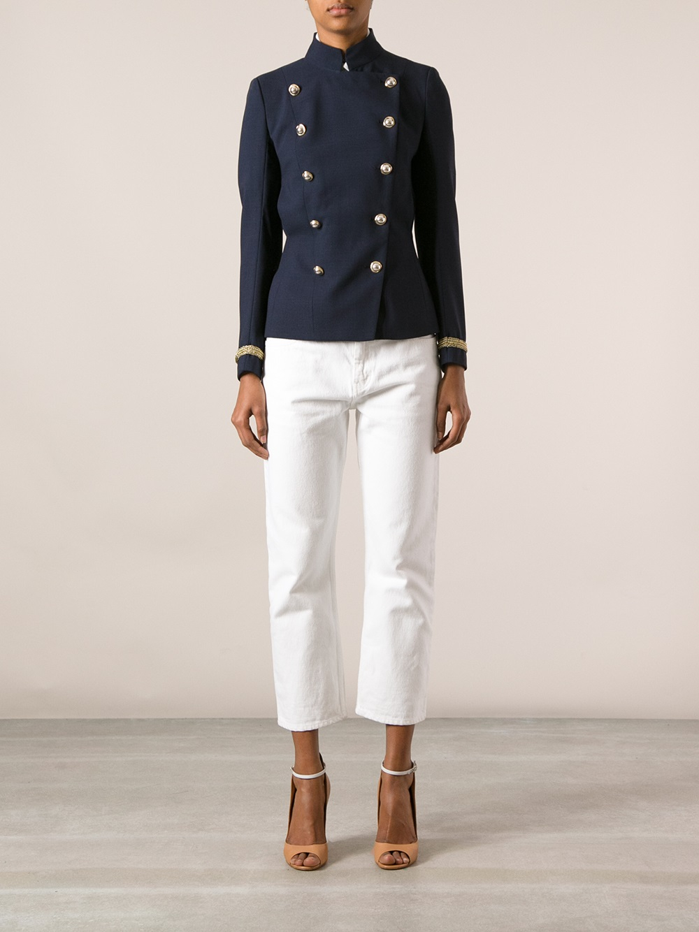 Lyst - Dondup Double Breast Military Jacket in Blue