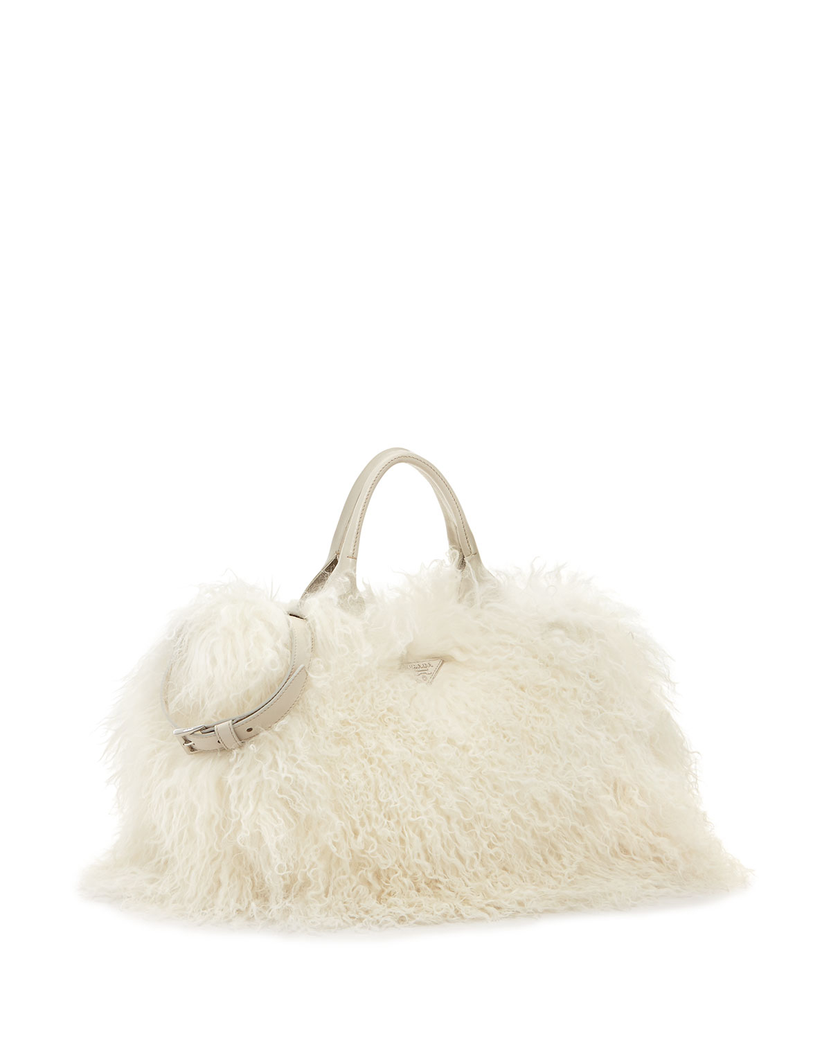 Lyst Prada Mongolian Lamb Fur Tote Bag In White Gallery