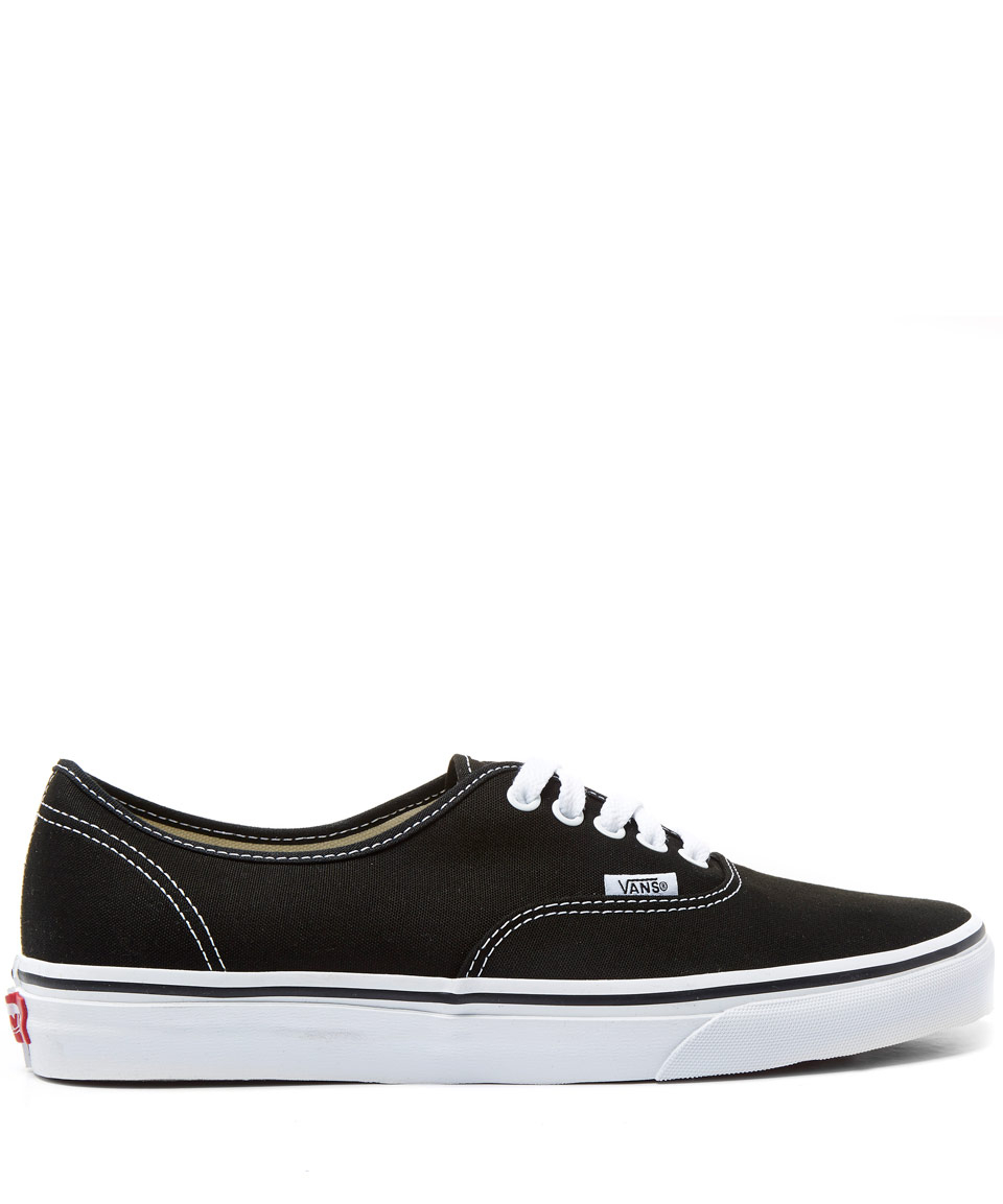 Lyst Vans Black Authentic Classic Slip On Trainers In lyst vans black authentic classic slip on trainers in