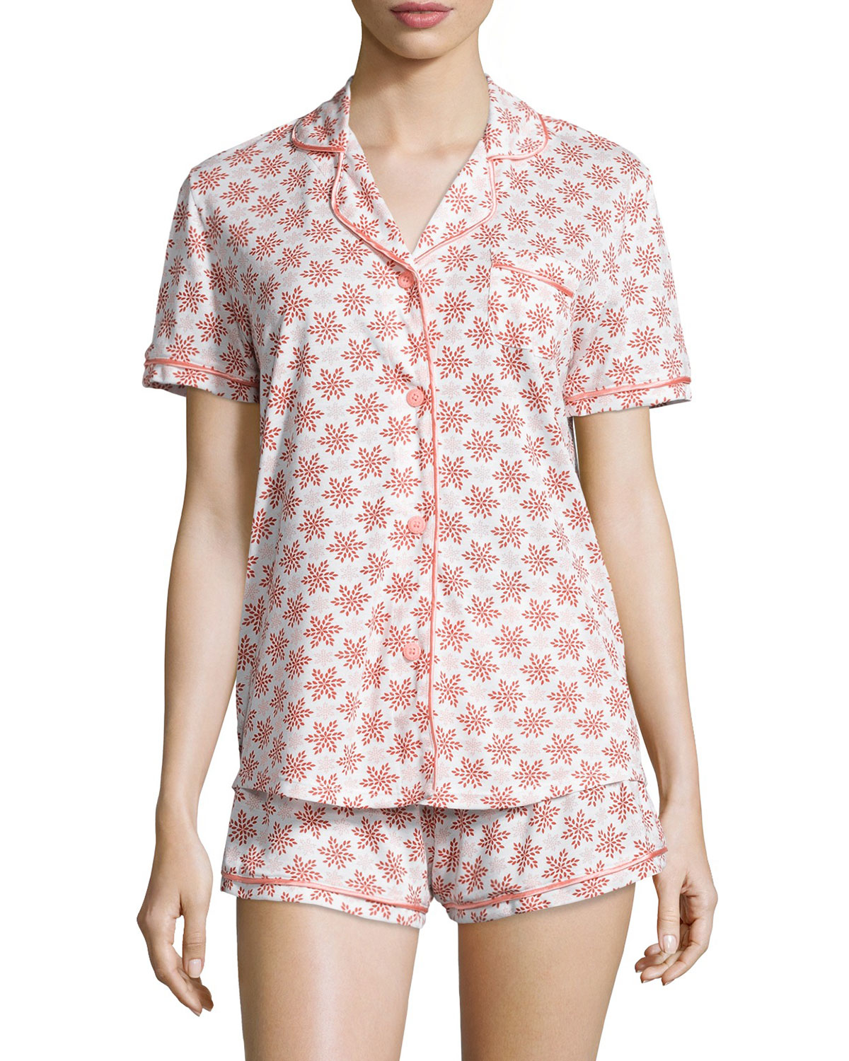 Lyst - Cosabella Bella Snowflake-print Jersey Pajama Set in Pink