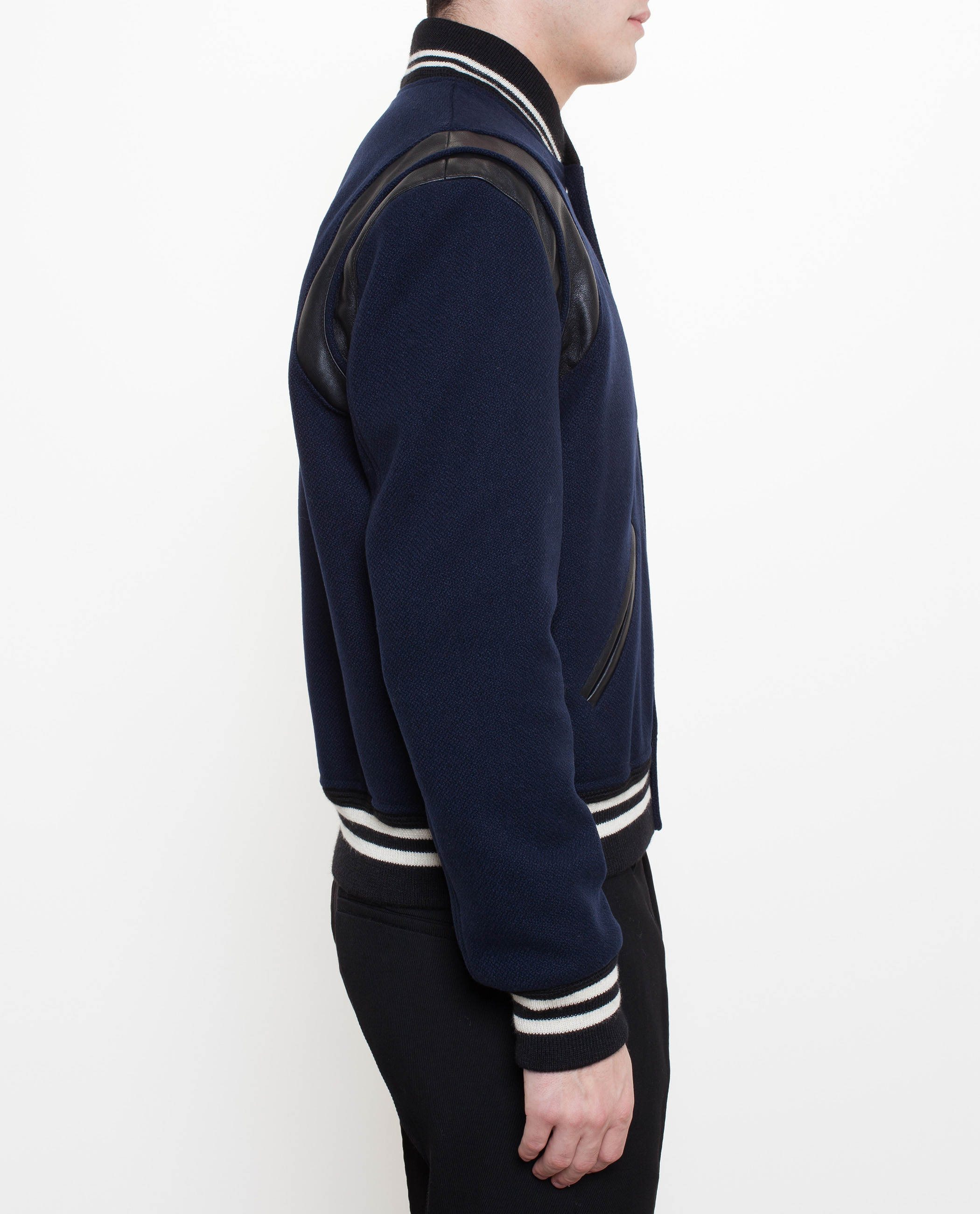 Lyst Saint Laurent Virgin Wool Teddy Boy Jacket in Blue for Men