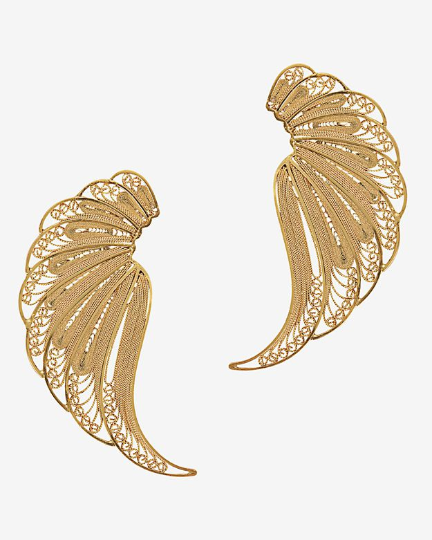 Lyst Mallarino Violetta Large Wing Earrings In Metallic Gallery