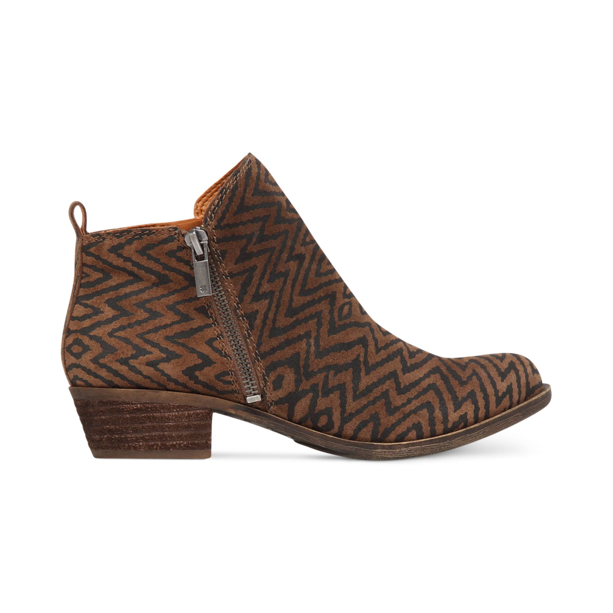 Lucky Brand Womens Basel Booties In Brown Dark Earth Print Lyst