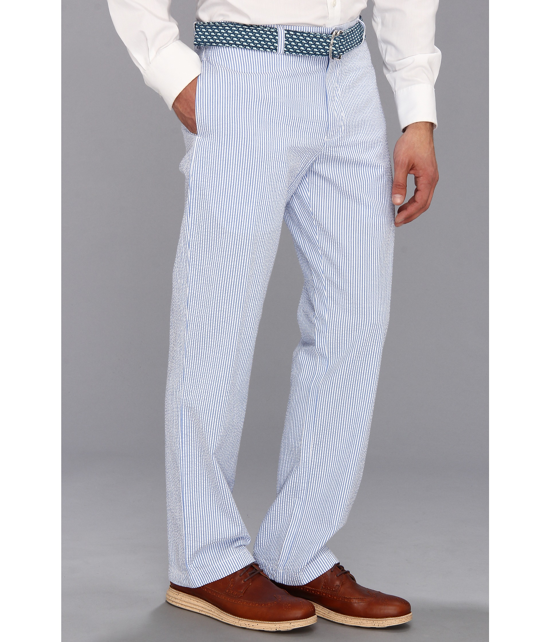 Vineyard vines Classic Fit Seersucker Club Pant in Blue for Men | Lyst