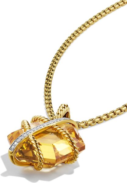 David Yurman Cable Wrap Pendant With Champagne Citrine in Gold (Yellow ...