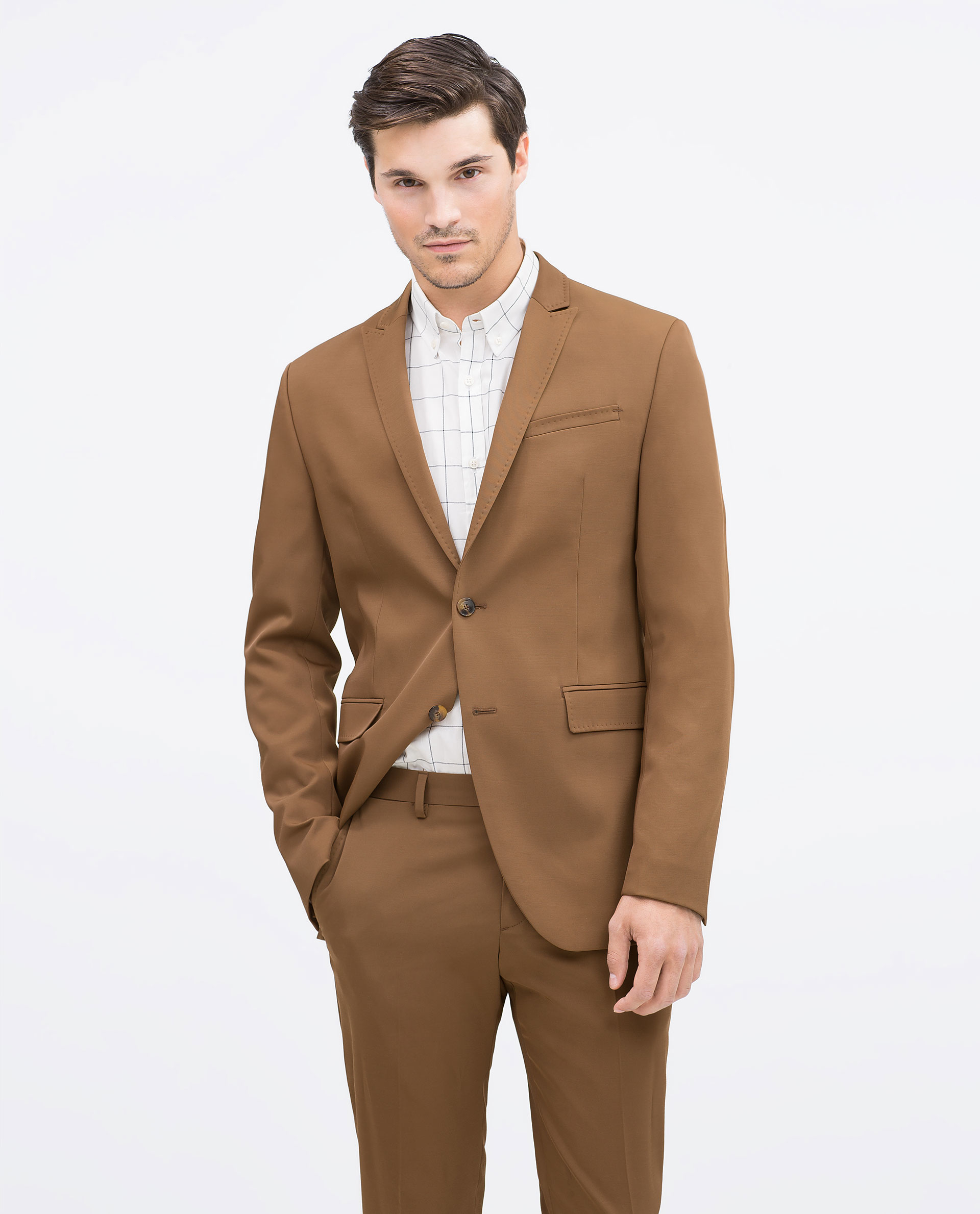 Zara Technical Blazer Technical Blazer in Brown for Men (Caramel) Lyst