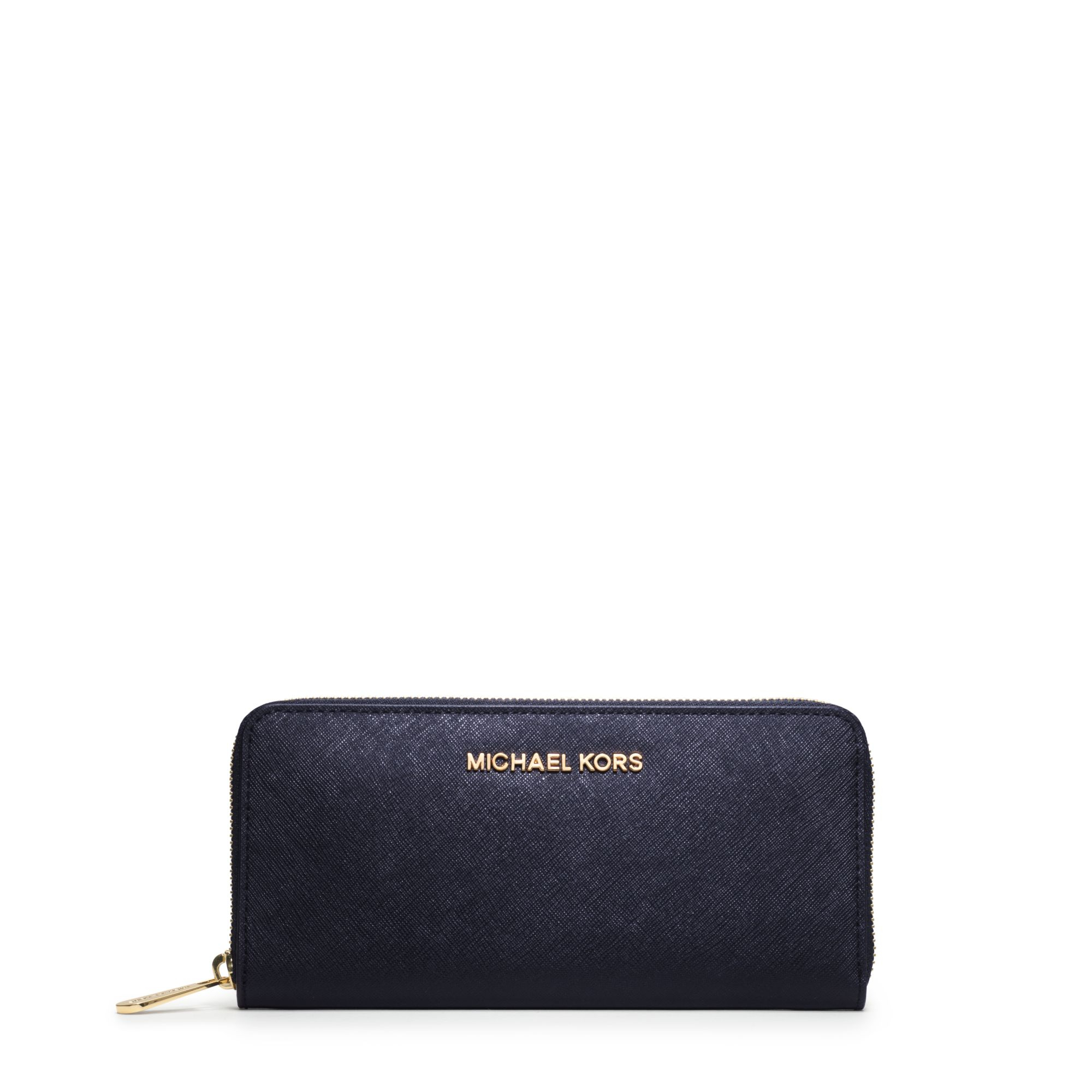 michael kors jet set travel saffiano leather continental wallet in blue for lyst michael kors jet set travel saffiano leather continental wallet in blue for lyst